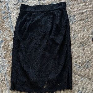 J. Crew Elegant Black Lace Pencil Skirt